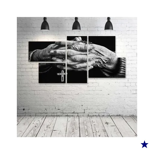 Quadro Decorativo - Fé - Composto de 5 Quadros