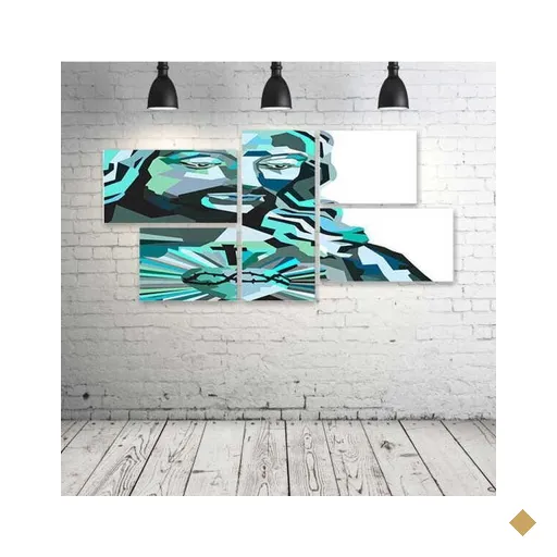 Quadro Decorativo - Jesus-Arte - Composto de 5 Quadros
