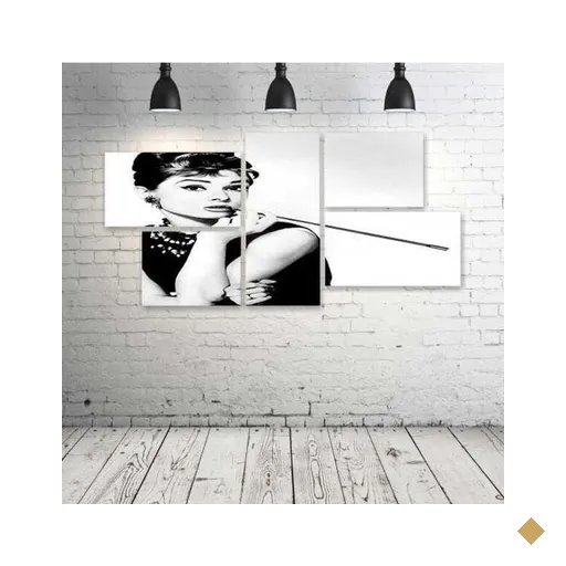 Quadro Decorativo - Vintage-Girl - Composto de 5 Quadros