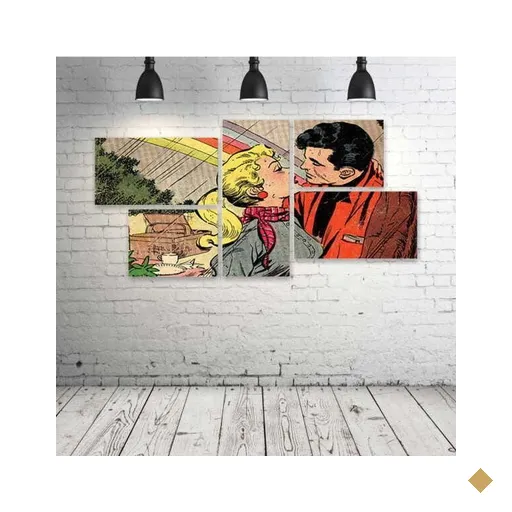 Quadro Decorativo - Love-Vintage - Composto de 5 Quadros