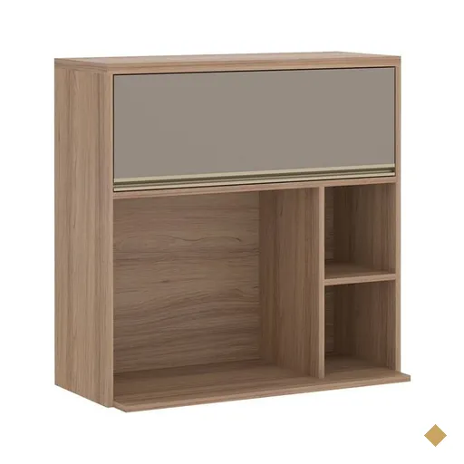 Aéreo com Nicho para Micro-ondas Luciane Yara, 1 Porta Basculante - 1310