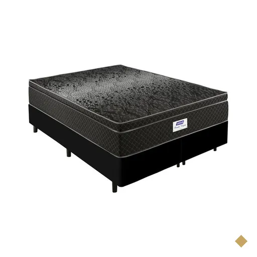 Conjunto Cama Box Queen de Molas Gazin Pérola Negra - 158x198