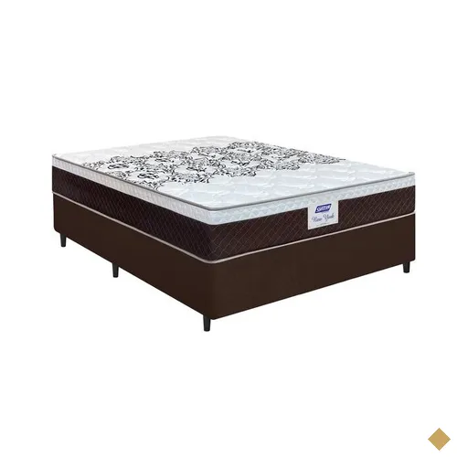 Conjunto Cama Box Casal e Colchão em Molas Ensacadas New York Gazin - 138x188