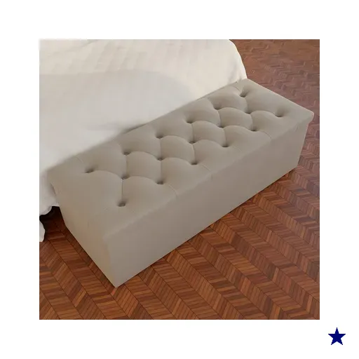 Recamier Baú 140 cm Turquia Styllus com Strass, Madeira Reflorestada