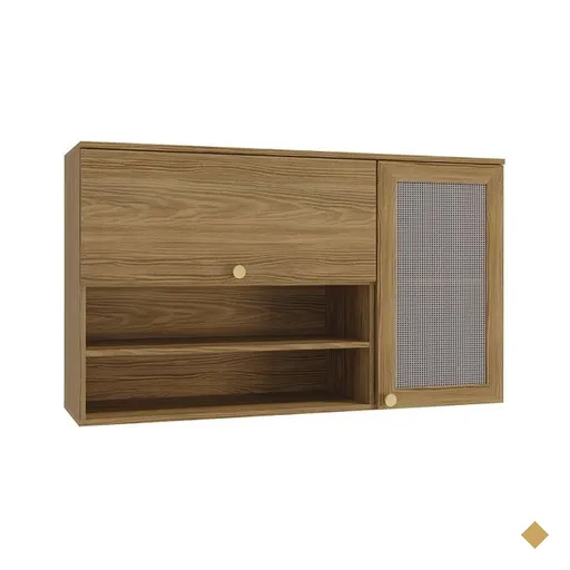 Armário Aéreo Kappesberg Botanic 120cm com Tela, 2 Portas, MDP - M635