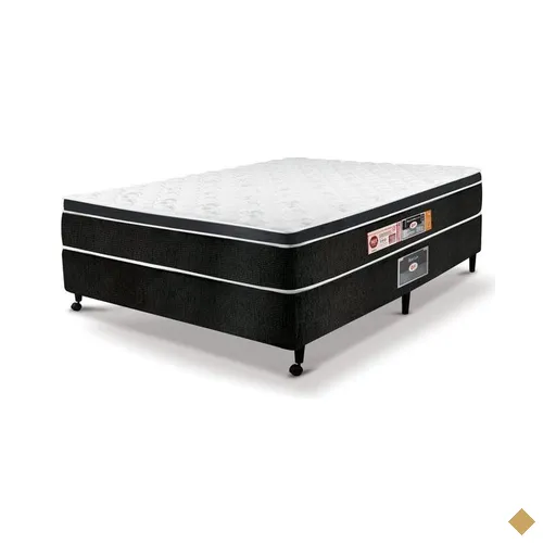 Conjunto Cama Box Casal Castor Black & White Air D33 - 138x188 cm