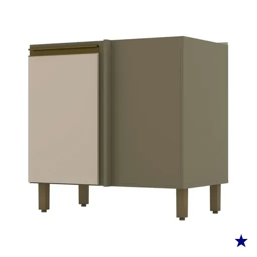 Balcão de Canto Reto em MDF Henn Connect, 1 Porta - C68