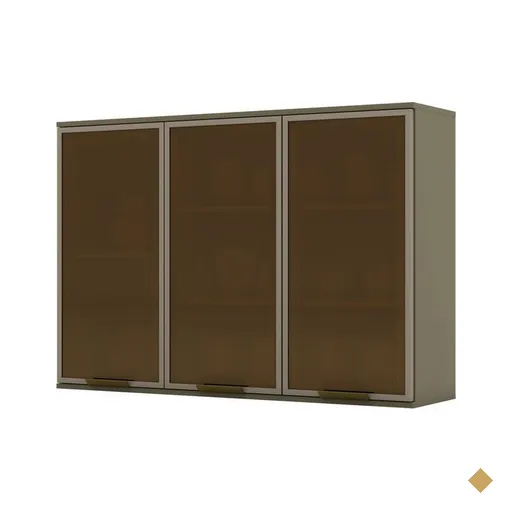 Armário Aéreo em MDF Henn Connect 120 cm, 3 Portas - C80
