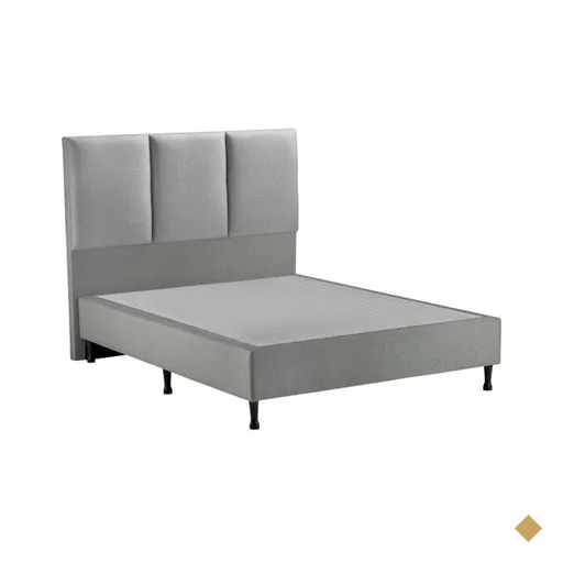 Base Cama Box Queen e Cabeceira S. Design Monreale para Colchão de 158cm, Cinza