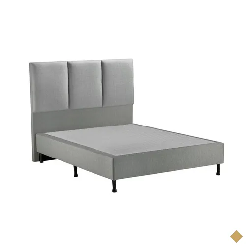 Base Cama Box King e Cabeceira S. Design Monreale para Colchão de 193cm, Cinza
