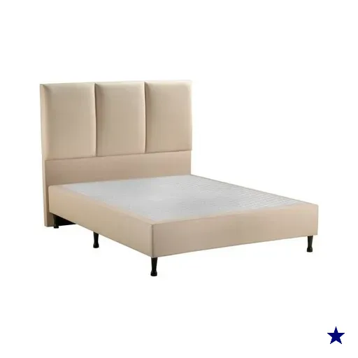 Base Cama Box Queen e Cabeceira S. Design Monreale para Colchão de 158cm, Bege