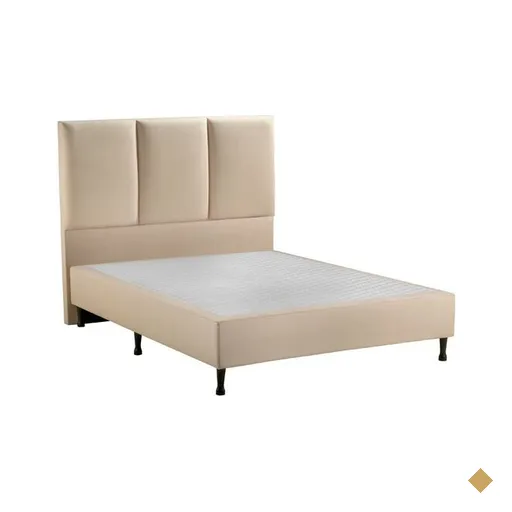 Base Cama Box King e Cabeceira S. Design Monreale para Colchão de 193cm, Bege