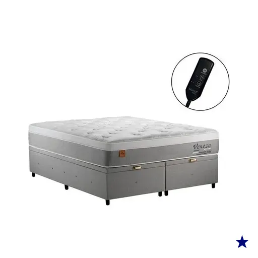 Conjunto Box Baú Queen 158x198 Sono Design com Massageador, Veneza