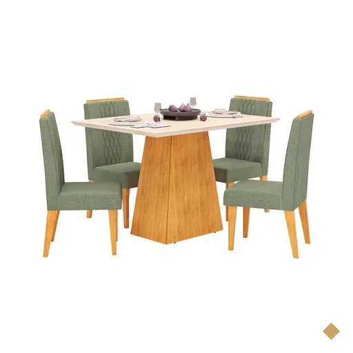 Conjunto de Mesa DJ Móveis Dulce Com 4 Cadeiras Lia