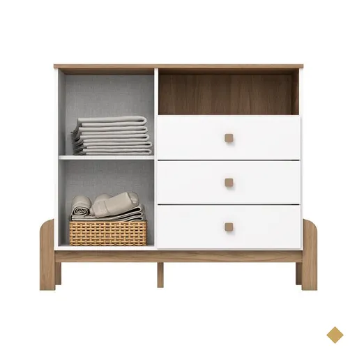 Cômoda Infantil 1 Porta 3 Gavetas Henn Ternura