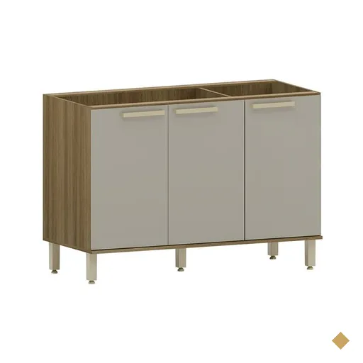 Balcão 120 cm 3 Portas Luciane Helô