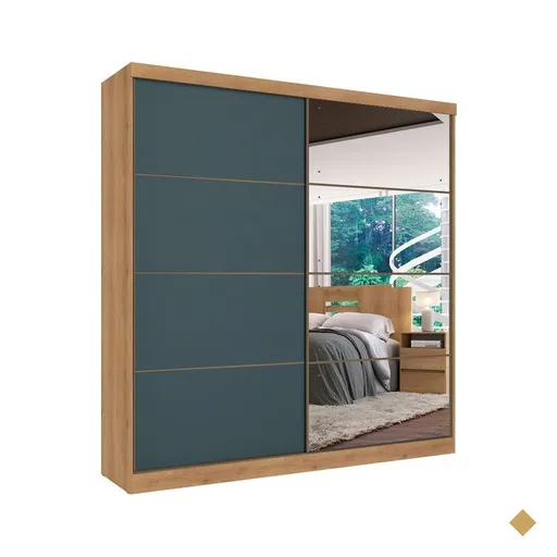 Guarda-Roupa 2 Portas de Correr THB Málaga, 100% MDF