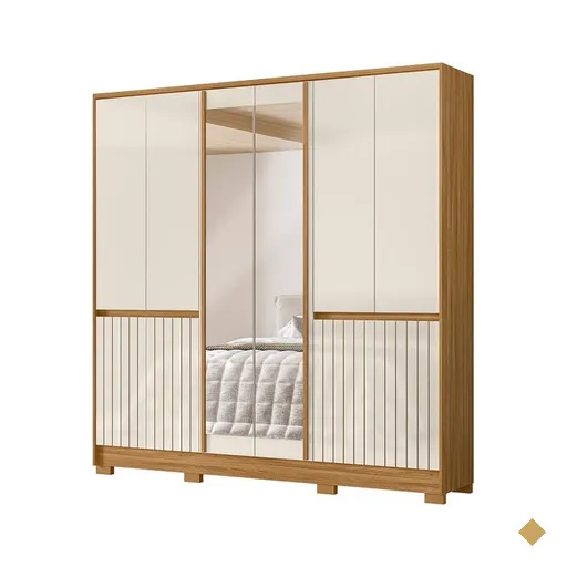 Guarda-Roupa 10 Portas 4 Gavetas com Espelho Moval Alasca