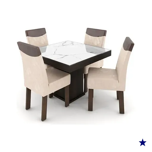 Conjunto Mesa com 4 Cadeiras Talismã Milão 100 x 100