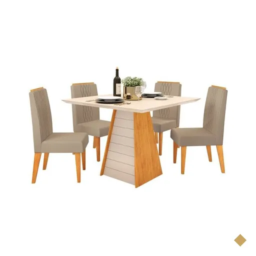 Conjunto Mesa Fler com 4 Cadeiras Lia DJ Móveis