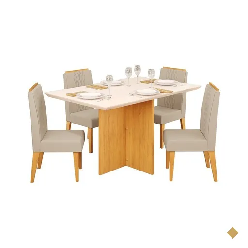Conjunto Mesa Hera com 4 Cadeiras Lia DJ Móveis