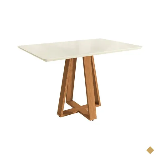 Mesa 120 cm Kappesberg Gardeni, Tampo MDF e Vidro