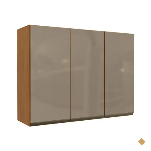 Armário Aéreo 120 cm 3 Portas com Vidro Kappesberg Maxxi - G767