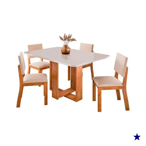 Conjunto de Mesa com 4 Cadeiras Viero Sierra