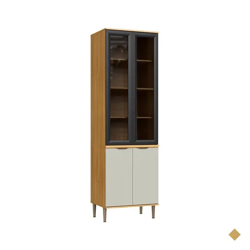 Paneleiro Duplo 4 Portas Decibal Copenhague, 2 Portas de Vidro -  CO17401