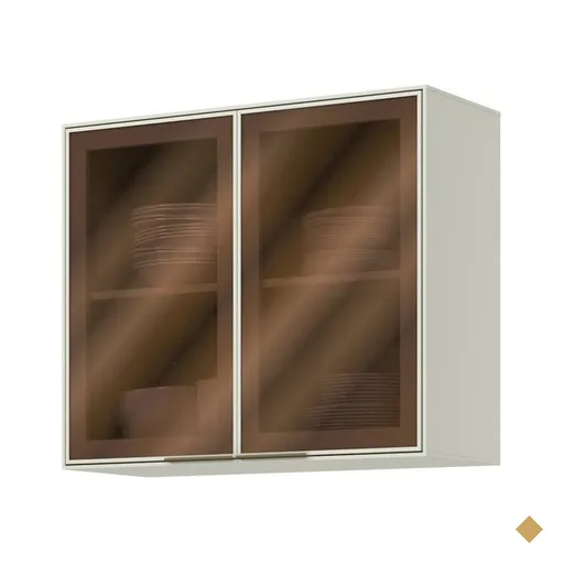 Armário Aéreo 80 cm 2 Portas com Vidro Henn Fineze - C659