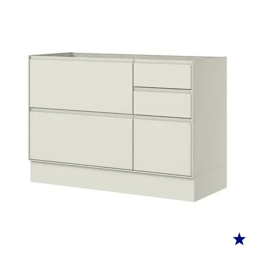 Balcão para Pia 120 cm 1 Porta 4 Gavetas Henn Fineze - C655