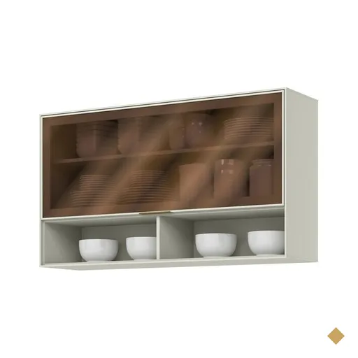Armário Aéreo Basculante 120 cm 1 Porta com Vidro Henn Fineze - C653