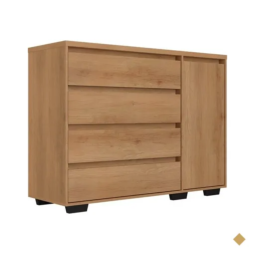 Cômoda 1 Porta 4 Gavetas THB Aurora, 100% MDF