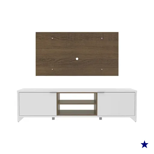 Conjunto Sala de Estar Madesa Rack Metz e Painel