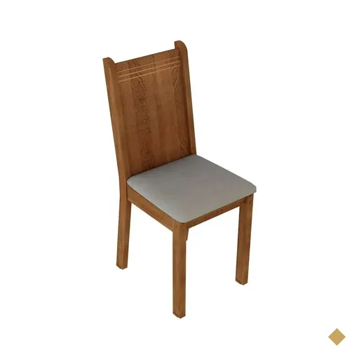 Kit 4 Cadeiras 4290 Madesa Rustic/Pérola