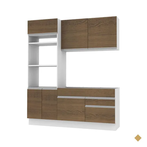 Cozinha Compacta Madesa Glamy Lívia 6 Portas 2 Gavetas