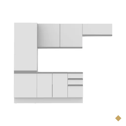 Cozinha Compacta Madesa 100% MDF Acordes Glamy Com Armário e Balcão