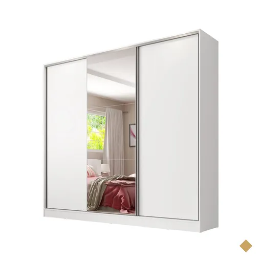 Guarda Roupa Casal com Espelho Madesa Royale 3 Portas de Correr