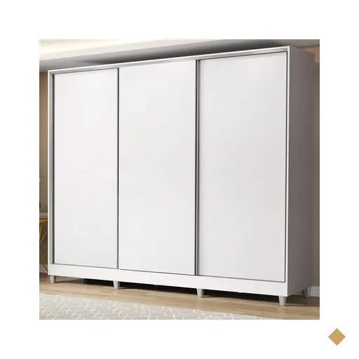 Guarda Roupa Casal Madesa Royale 100% MDF 3 Portas de Correr com Pés