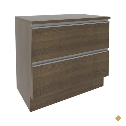 Balcão Armário de Cozinha 80 cm 2 Gavetas Rustic/Branco Glamy Madesa