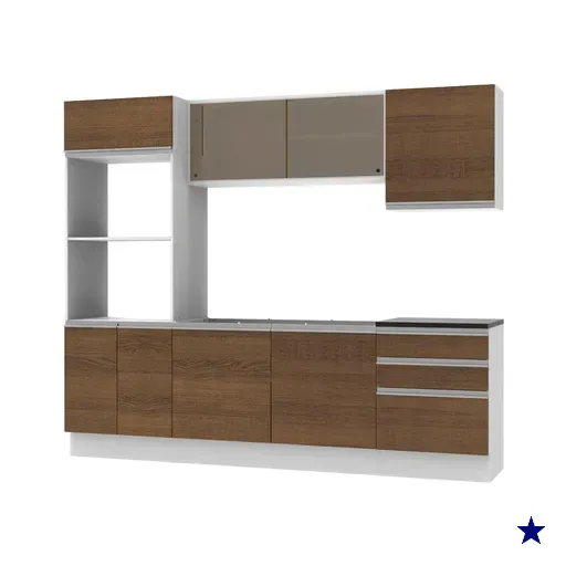 Cozinha Completa Madesa 100% MDF Acordes Glamy com Armário, Torre e Balcão…