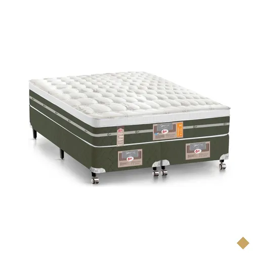 Cama Box + Colchão Castor King Silver Star Air One Face Tecnopedic 180x200x59cm