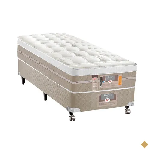 Cama Box + Colchão Solteiro Castor Mola Pocket® Silver Star AIR com Box SI…