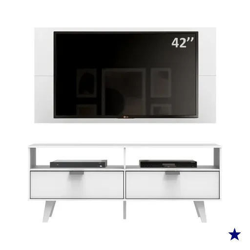 Conjunto Sala de Estar Madesa Rack Oslo e Painel
