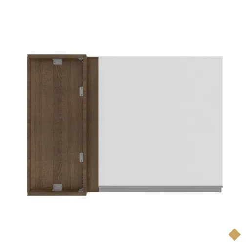 Armário de Cozinha Aéreo de Canto 1 Porta Rustic/Branco Glamy Madesa