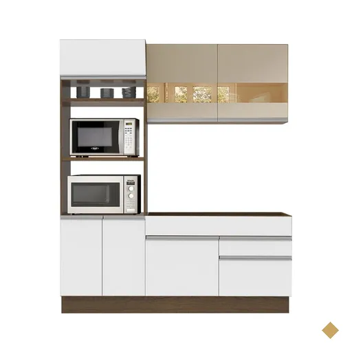 Cozinha Compacta Madesa Glamy Helen 6 Portas 2 Gavetas (Sem Tampo e Pia)