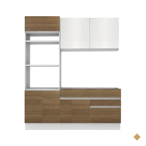 Cozinha Compacta Madesa Glamy Lívia 6 Portas 2 Gavetas (Sem Tampo e Pia)