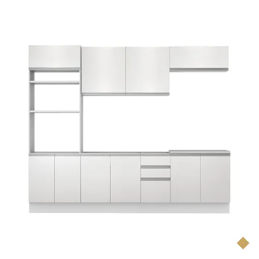 Cozinha Completa Madesa Glamy Viena 10 Portas 3 Gavetas (Sem Tampo e Pia)