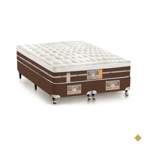 Cama Box + Colchão Castor Casal Silver Star Air One Face Hibrido 138x188x59cm