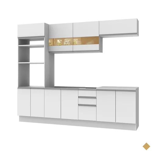 Cozinha Completa Madesa Glamy Atenas 10 Portas 3 Gavetas
